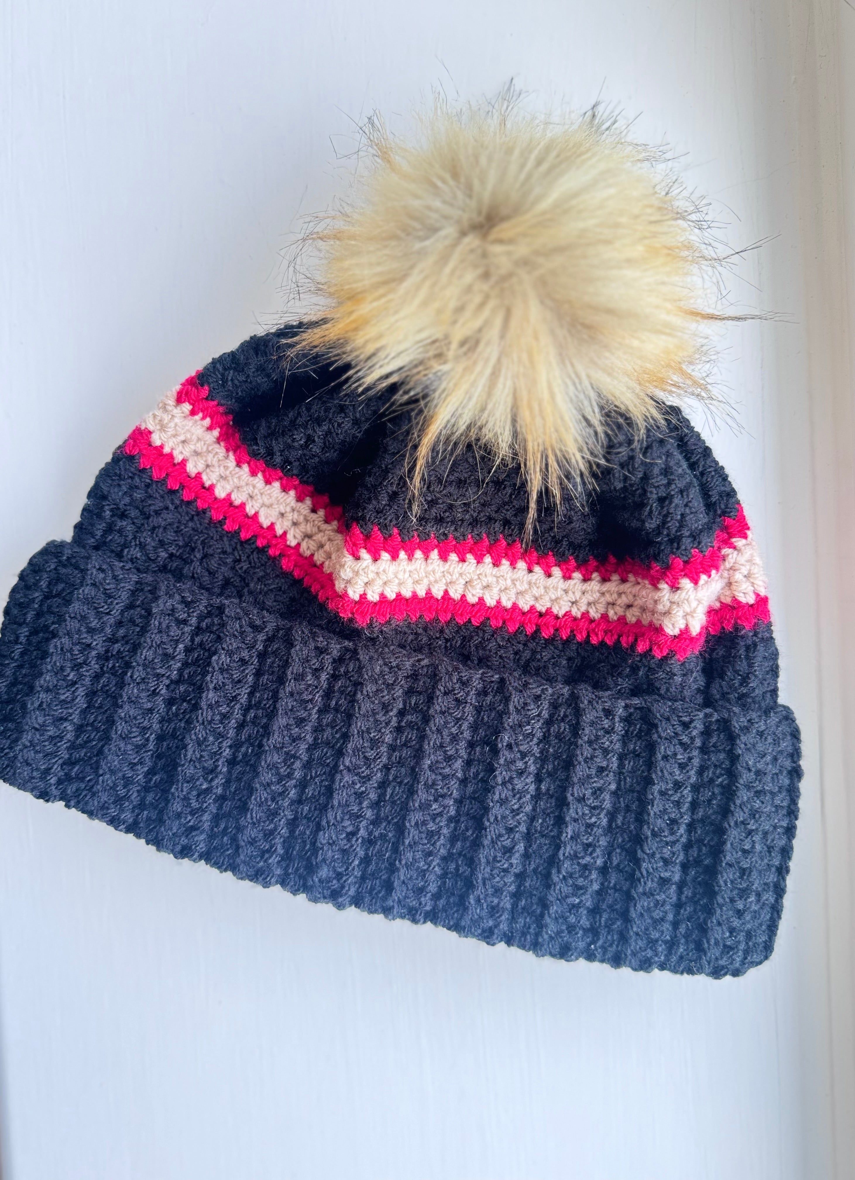 Striped Crochet Beanie