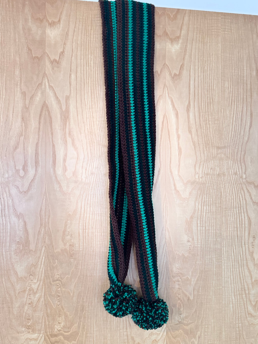 Pom Pom Crochet Scarf