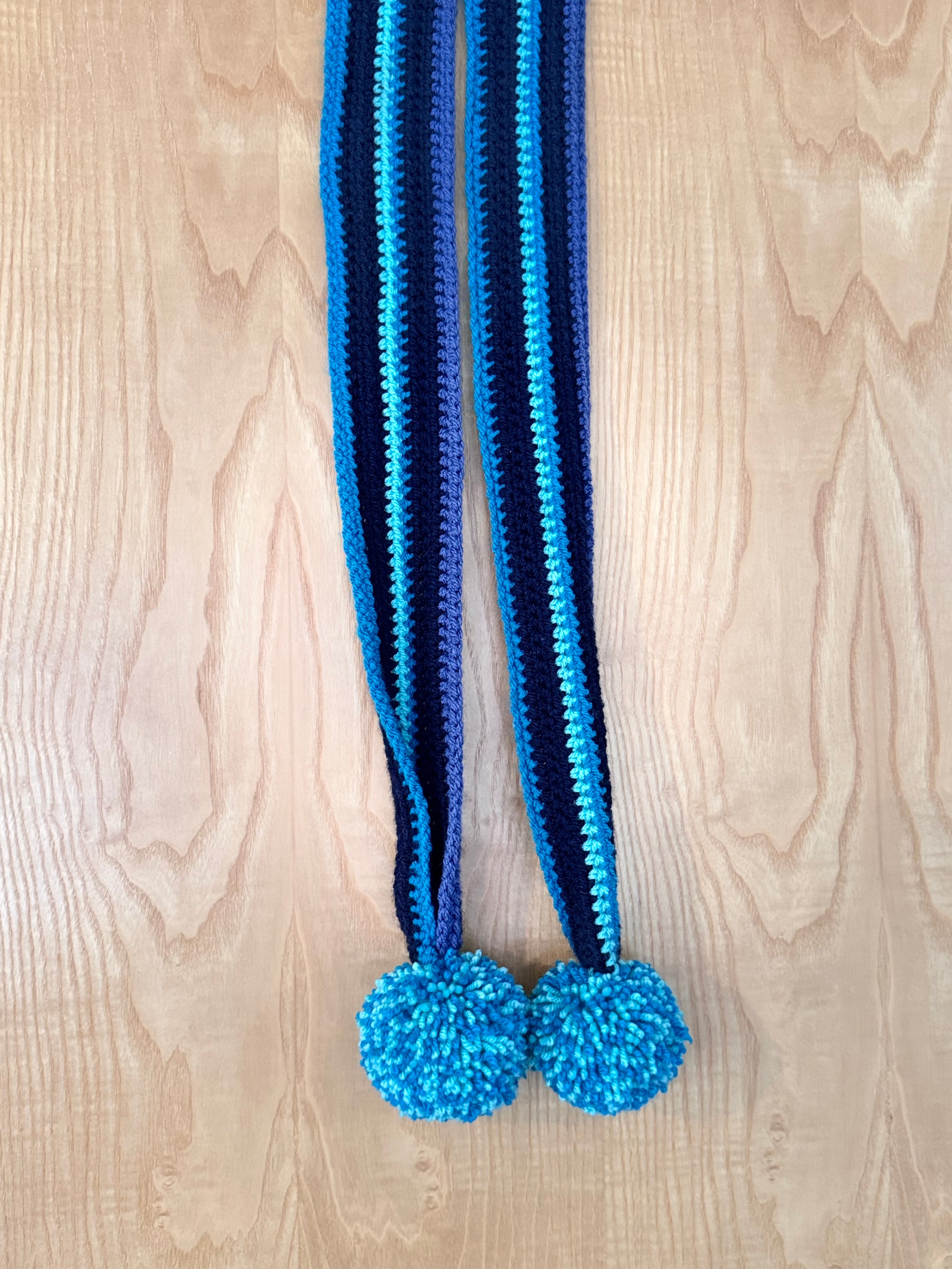 Pom Pom Crochet Scarf