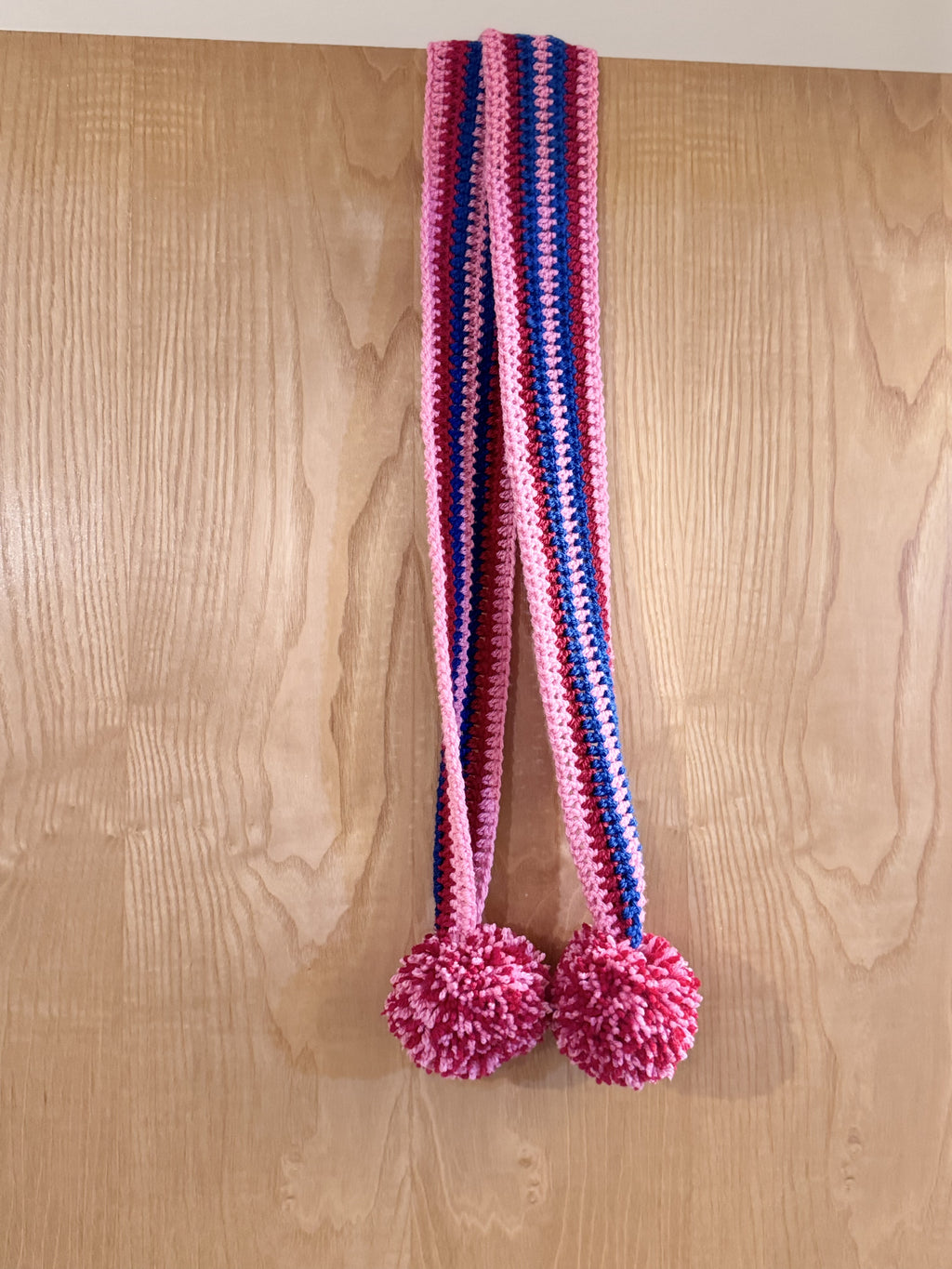 Pom Pom Crochet Scarf